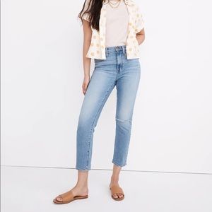NWT Madewell The High Rise Slim Boyjean Summit Wash Summerweight Edition Sz 27